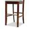 Baxton Studio Carson Grey Upholstered and Walnut Wood 2-Piece Bar Stool Set 167-10858 - alternate 4